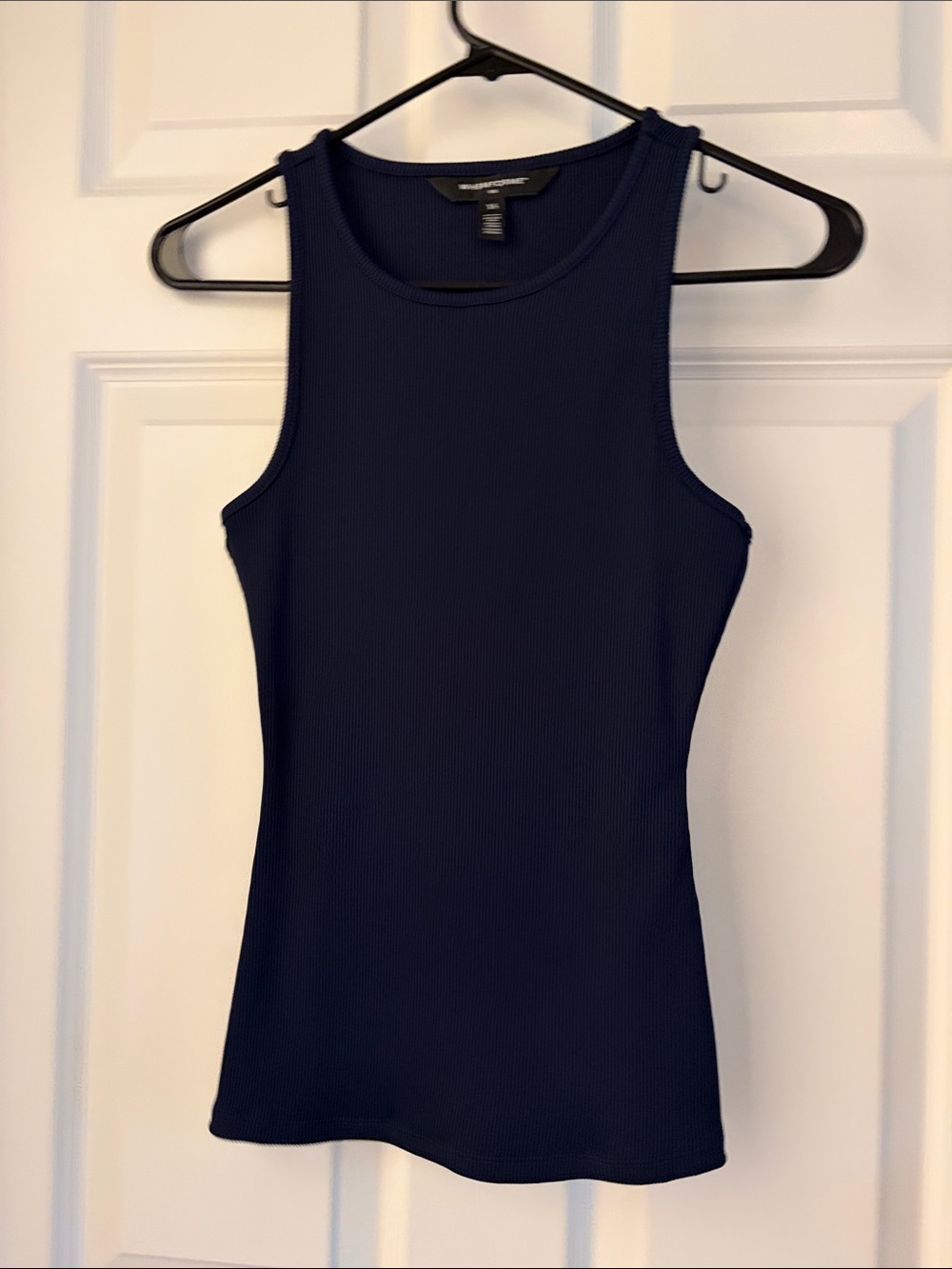 White House Black Market Navy Ribbed Tank Top
